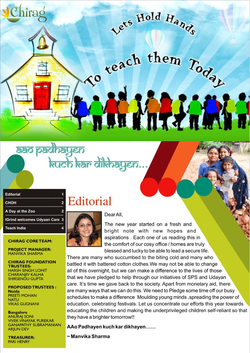 Chirag Foundation Newsletter - January 2012